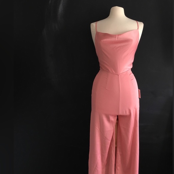 Karoline Cowl Neck Jumpsuit in Blush - Picture 6 of 8